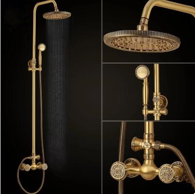 Luxurious Antique Brass Pressurize 360° Rotatable Shower Head Bathroom Shower Set TA1260C - Click Image to Close