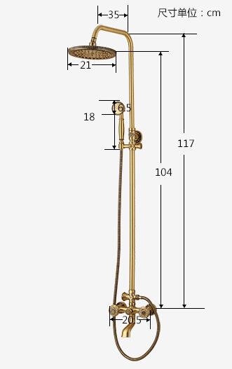 Luxurious Antique Brass 360° Rotatable Shower Head Bathroom Shower Set TA1350C - Click Image to Close