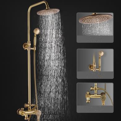 Luxurious Antique Brass Pressurize 360° Rotatable Shower Head Bathroom Shower Set TA1700C - Click Image to Close