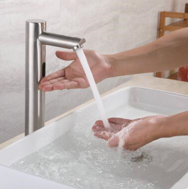 Automatic Taps 304 Stainless Steel Hand-free Mixer Water Bathroom Sink Tap TA200S - Click Image to Close