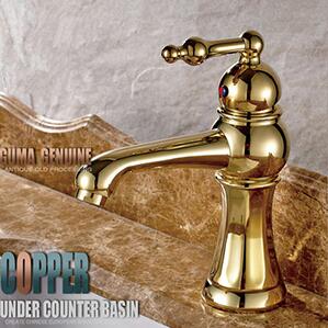 New Single Handle Golden Printed Bathroom Sink Tap TA2028G - Click Image to Close