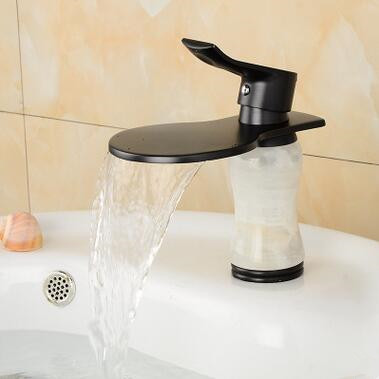 New Black Bronze Brass Waterfall Bathroom Sink Tap TA224B
