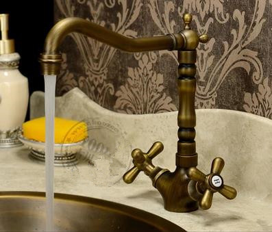 Antique Brass Brushed Rotatable Kitchen & Bathroom Sink Tap TA2792 - Click Image to Close