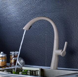 Brass Quartz Printed Rotatable Single Handle Pull Out Kitchen Sink Tap TA283Q