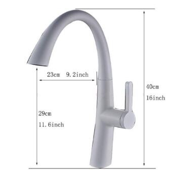 White Printed Rotatable Single Handle Pull Out Kitchen Sink Tap TA283W