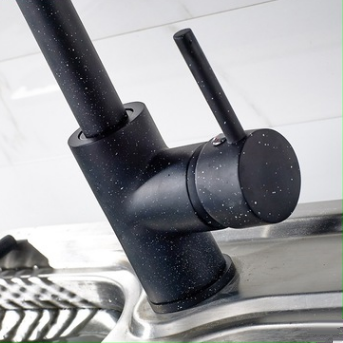 Brass Marble Painted Black Rotatable Kitchen Sink Tap TA2980 - Click Image to Close