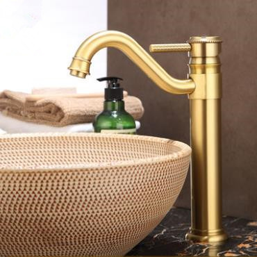 Antique Brass Carved European Style Mixer Water Bathroom Sink Tap TA330L - Click Image to Close