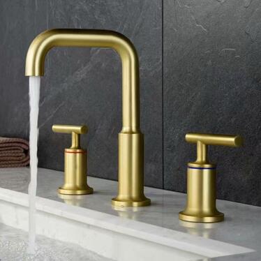 Antique Brass Matte Golden Three-pieces Bathroom Sink Taps Bath Taps TA348M - Click Image to Close