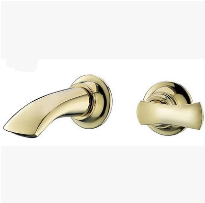 New Designed Golden Brass Wall Mounted Mixer Bathroom Sink Tap TA3750