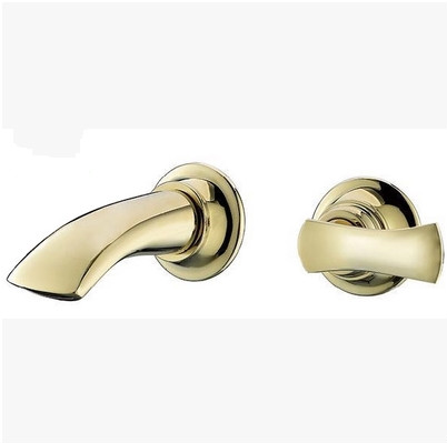 New Designed Golden Brass Wall Mounted Mixer Bathroom Sink Tap TA3750 - Click Image to Close