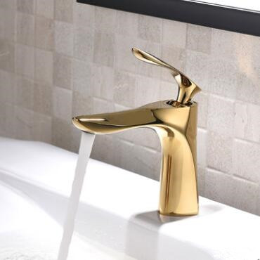 Antique Basin Taps Bathroom Brass Golden Mixer Sink Tap TA3980 - Click Image to Close