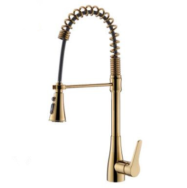 Antique Brass Golden Kitchen Pull Out Mixer Sink Tap TA447G - Click Image to Close