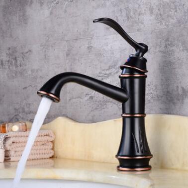 Antique Basin Tap Black Bronze Brass Classic Mixer Bathroom Sink Tap TAB0165