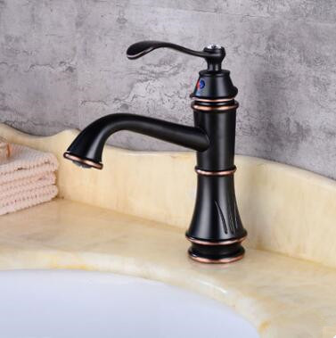 Antique Basin Tap Black Bronze Brass Classic Mixer Bathroom Sink Tap TAB0165
