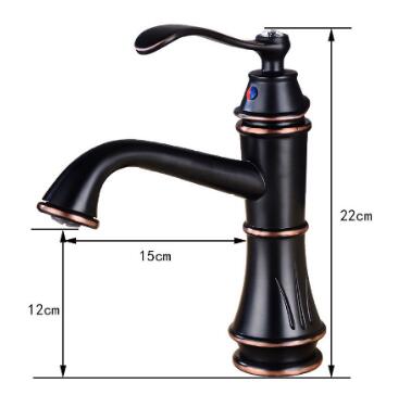 Antique Basin Tap Black Bronze Brass Classic Mixer Bathroom Sink Tap TAB0165 - Click Image to Close