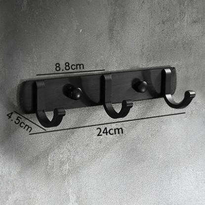 Aluminum Black Free Punching Bathroom Robe Hook TAB017 - Click Image to Close