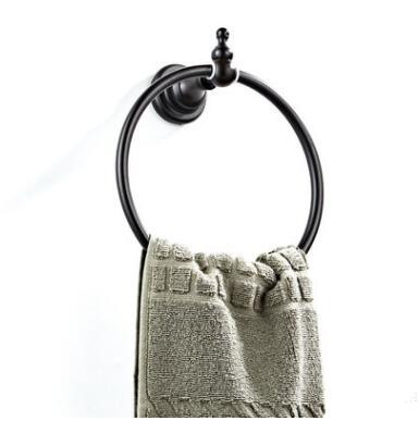 Antique Black Bronze Brass Wall Mounted Bathroom Accessory Towel Ring TAB0395 - Click Image to Close