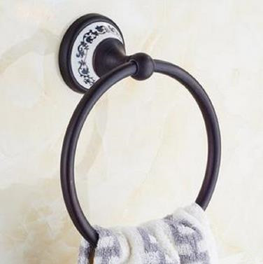 Brass Black Bronze Country Style Bathroom Towel Ring High Quality Accessory TAB06T - Click Image to Close