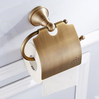 Antique Brass Wall-mounted Toilet Roll Holder TAB1002 - Click Image to Close