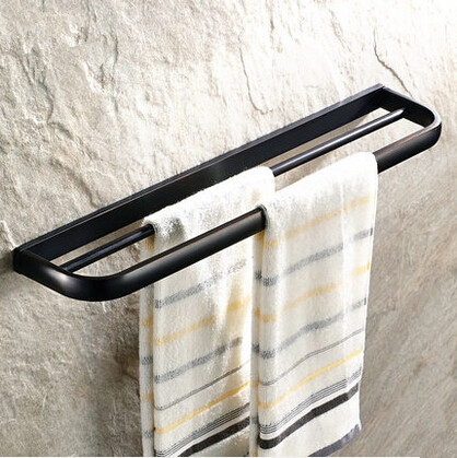 Antique Brass Black Bronze Bathroom Accessory Towel Double Bar TAB1566 - Click Image to Close