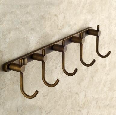 Solid Brass Wall Mount Row Robe Hook Antique Brass Finish TAB6114