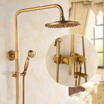 Antique Brass New Designed Bathroom Shower Set With Bidet Tap TAS1198 - Click Image to Close