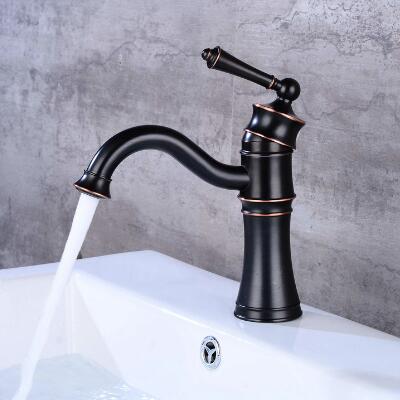 Antique Basin Tap Black Bronze Brass Rotatable Mixer Bathroom Sink Tap TB0115