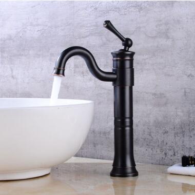 Antique Basin Tap Black Bronze Brass Rotatable Mixer Bathroom Sink Tap High Version TB0115H - Click Image to Close