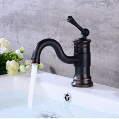 Antique Basin Tap Black Bronze Brass Rotatable Mixer Bathroom Sink Tap TB0115S - Click Image to Close