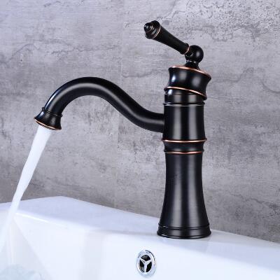 Antique Basin Tap Black Bronze Brass Rotatable Mixer Bathroom Sink Tap TB0115 - Click Image to Close