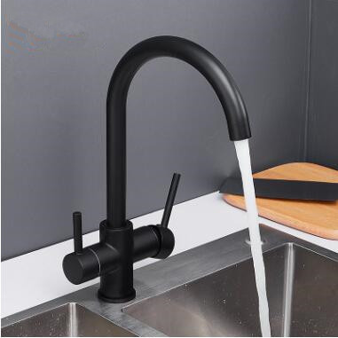 Antique Black Brass Mixer Three Way Drinking Water Kitchen Sink Tap TB0144 - Click Image to Close