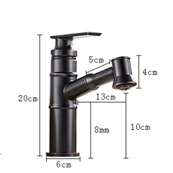 Vintage Black Brass Pull Out Mixer Water Washbasin Bathroom Sink Tap TB0157 - Click Image to Close