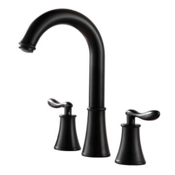 Antique Basin Tap Black Brass Finished Two Handles Mixer Bathroom Sink Tap TB0158 - Click Image to Close