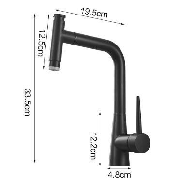 Kitchen Pull Out Black Printed Brass Rotatable Mixer Kitchen Sink Tap TB0179