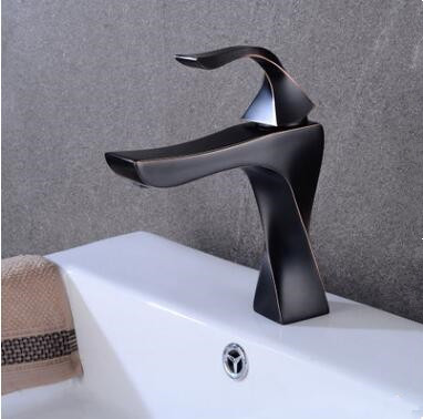 Antique Basin Tap Art Designed Black Bronze Brass Mixer Bathroom Sink Tap TB0118S