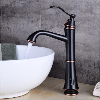 Antique Basin Tap Black Bronze Brass Mixer Undercounter Tap Bathroom Sink Tap TB0195 - Click Image to Close