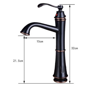 Antique Basin Tap Black Bronze Brass Mixer Undercounter Tap Bathroom Sink Tap TB0195