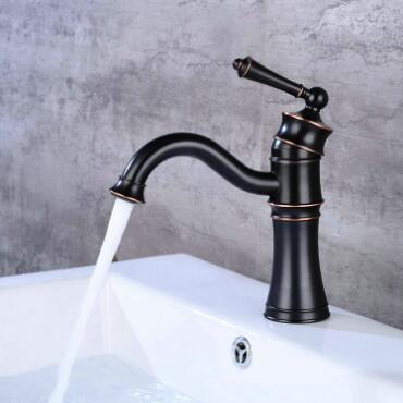 Black Brass Rotatable Retro Style Mixer Bathroom Sink Taps TB0239