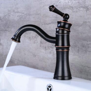 Black Brass Rotatable Retro Style Mixer Bathroom Sink Taps TB0239