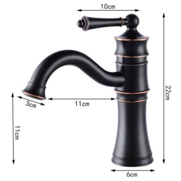 Black Brass Rotatable Retro Style Mixer Bathroom Sink Taps TB0239