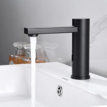 Antique SUS304 Black Single Hole Bathroom Sink Tap Mixer Automatic Tap TB0245 - Click Image to Close