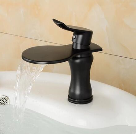 Antique Brass Black Bronze Bathroom Sink Tap Waterfall Taps TB0227
