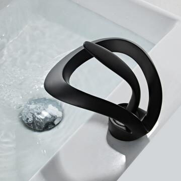 Black Bathroom Taps Art Designed Brass Mixer Bathroom Basin Tap TB0358