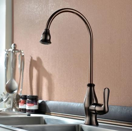 Black Bronze Brass Mixer Water Rotatable Kitchen Sink Tap TB0387 - Click Image to Close