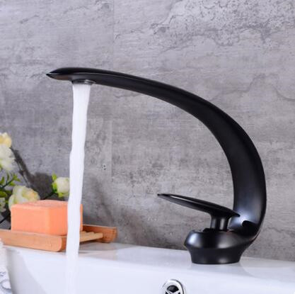 Antique Bathroom Sink Tap Black Brass Bronze Art Designed Mixer Tap TB0399 - Click Image to Close