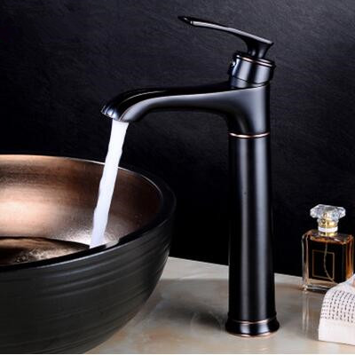 Antique Bathroom Sink Tap Black Bronze Brass Brushed Mixer Tap TB0468H