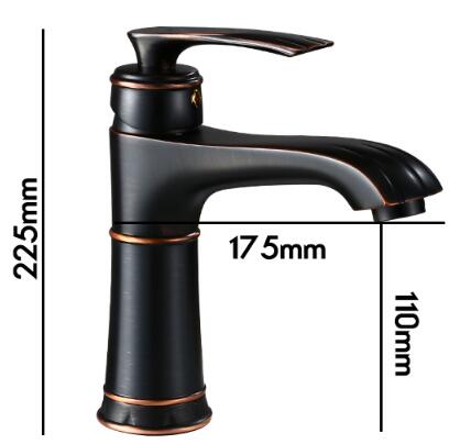 Antique Bathroom Sink Tap Black Bronze Brass Brushed Finished Mixer Tap TB0468 - Click Image to Close