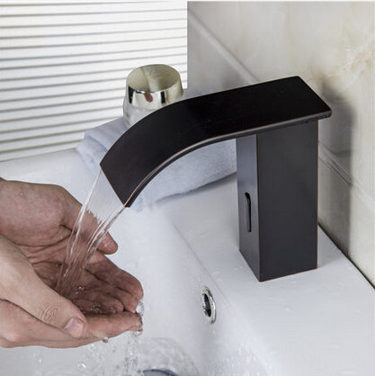 Antique Brass Black Bronze Waterfall Mixer Water Automatic Bathroom Sink Tap TB0722