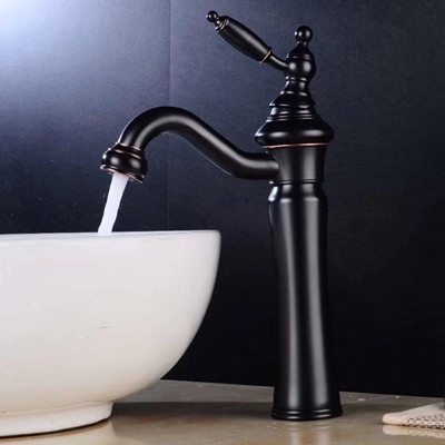 Antique Basin Tap Black Bronze Brass Mixer High Version Bathroom Sink Tap TB1228H - Click Image to Close