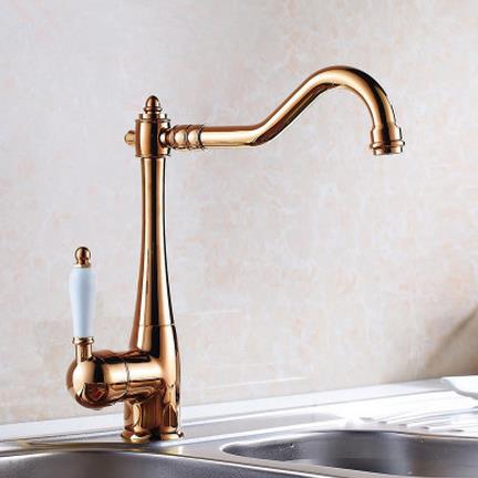 Antique Mixer Water Brass Rose Golden Kitchen Sink Tap TB192R